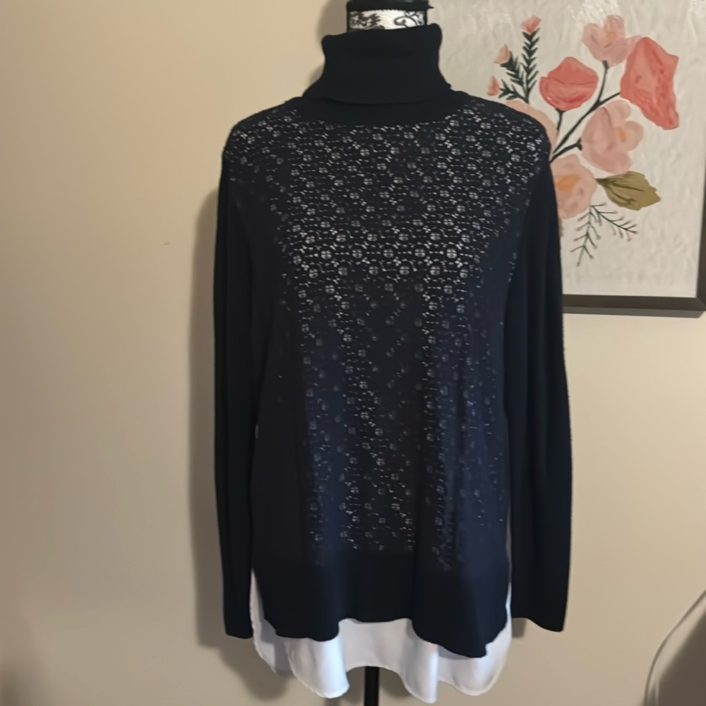 Simply Vera Turtleneck Sweater with built-in blouse